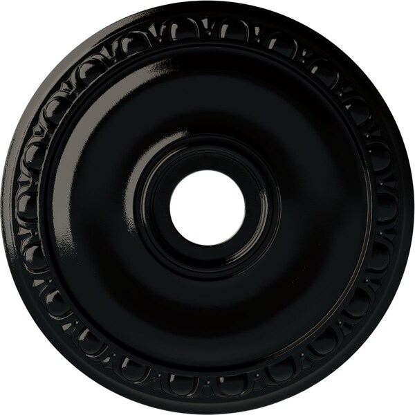 Ekena Millwork Jackson Ceiling Medallion (Fits Canopies up to 5 1/8"), 20"OD x 3 5/8"ID x 1"P, Black Pearl CM20JABPS - main